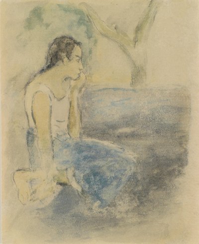 Tahitiano sentado de Paul Gauguin